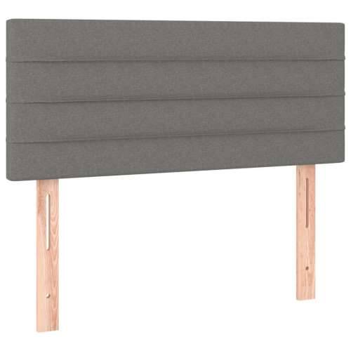 Krevet box spring s madracem LED tamnosivi 100x200 cm tkanina - Tamno siva 100 x 200 cm vodoravne pruge Cijena