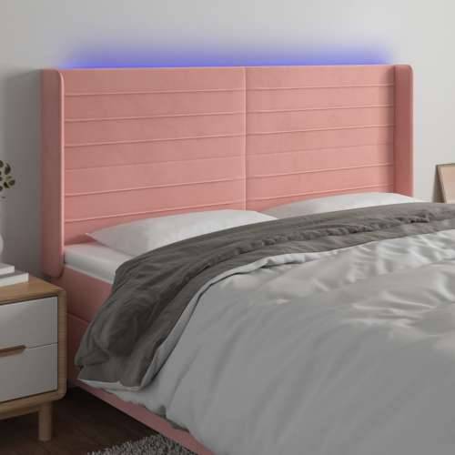 LED uzglavlje ružičasto 203x16x118/128 cm baršunasto - Ružičasta 203 x 16 x 118/128 cm 1 Cijena