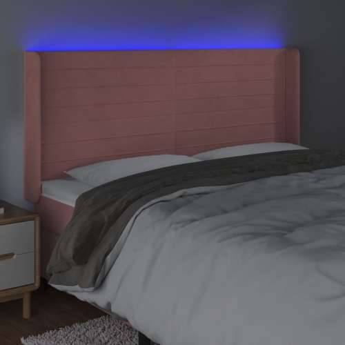 LED uzglavlje ružičasto 203x16x118/128 cm baršunasto - Ružičasta 203 x 16 x 118/128 cm 1 Cijena