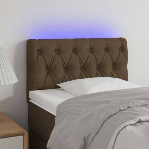 LED uzglavlje tamnosmeđe 80 x 7 x 78/88 cm od tkanine - Tamno smeđa 80 x 7 x 78/88 cm 1 Cijena