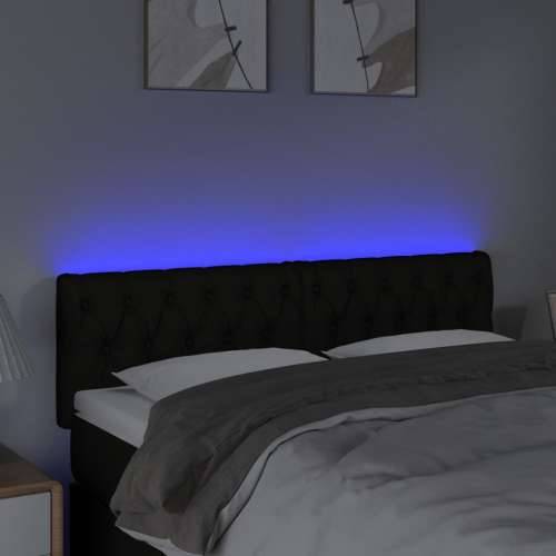 LED uzglavlje crno 144 x 7 x 78/88 cm od tkanine - Crna 144 x 7 x 78/88 cm 1 Cijena