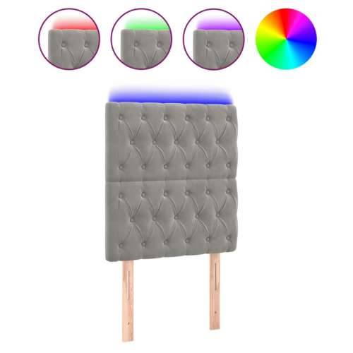 LED uzglavlje svjetlosivo 80x7x118/128 cm baršunasto - Svjetlosiva 80 x 7 x 118/128 cm 1 Cijena