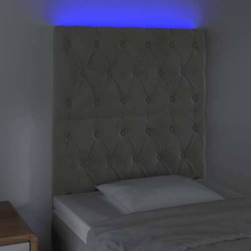 LED uzglavlje svjetlosivo 80x7x118/128 cm baršunasto - Svjetlosiva 80 x 7 x 118/128 cm 1 Cijena