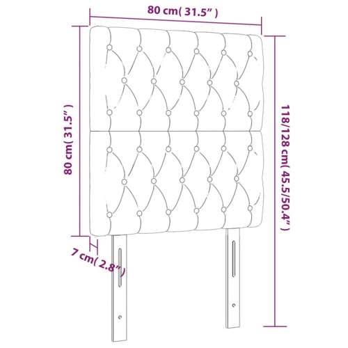 LED uzglavlje svjetlosivo 80x7x118/128 cm baršunasto - Svjetlosiva 80 x 7 x 118/128 cm 1 Cijena