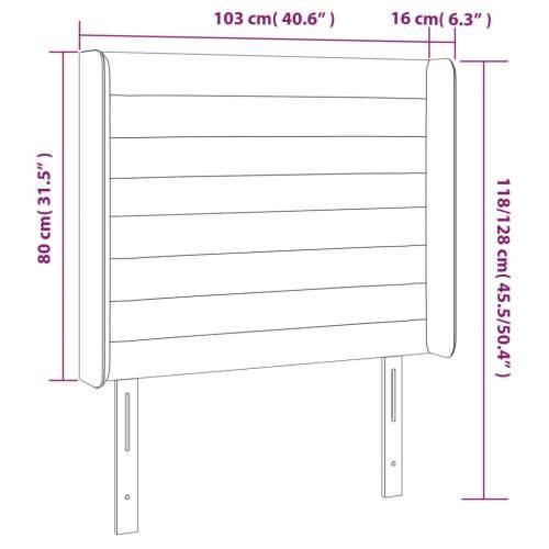 LED uzglavlje crno 103x16x118/128 cm baršunasto - Crna 103 x 16 x 118/128 cm 1 Cijena