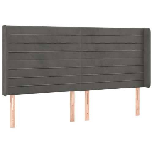 LED uzglavlje tamnosivo 203 x 16 x 118/128 cm baršunasto - Tamno siva 203 x 16 x 118/128 cm 1 Cijena