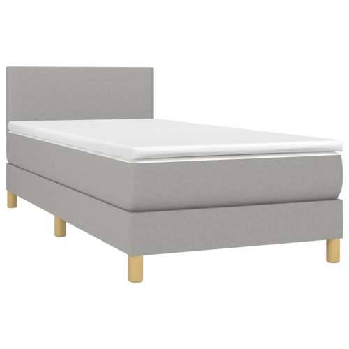 Krevet box spring s madracem LED svjetlosivi 90x200 cm tkanina - Svjetlosiva 90 x 200 cm Gladak dizajn Cijena