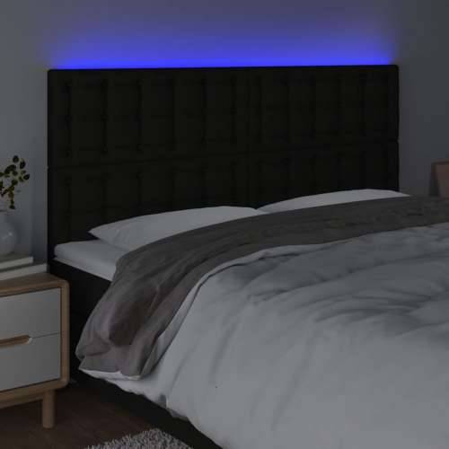 LED uzglavlje crno 180x5x118/128 cm od tkanine - Crna 180 x 5 x 118/128 cm 1 Cijena