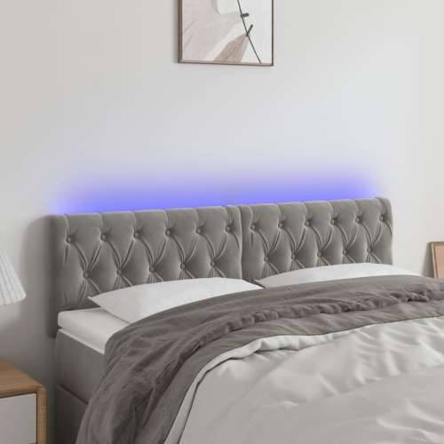 LED uzglavlje svjetlosivo 144x7x78/88 cm baršunasto - Svjetlosiva 144 x 7 x 78/88 cm 1 Cijena
