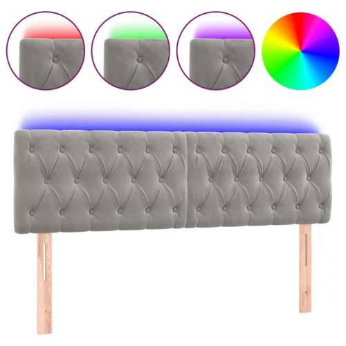 LED uzglavlje svjetlosivo 144x7x78/88 cm baršunasto - Svjetlosiva 144 x 7 x 78/88 cm 1 Cijena