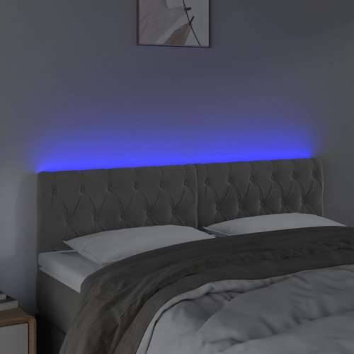 LED uzglavlje svjetlosivo 144x7x78/88 cm baršunasto - Svjetlosiva 144 x 7 x 78/88 cm 1 Cijena