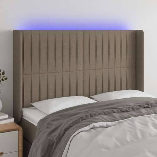 LED uzglavlje smeđesivo 147 x 16 x 118/128 cm od tkanine - Sivo-smeđa 147 x 16 x 118/128 cm 1 Cijena
