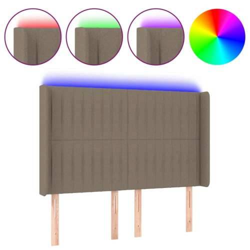 LED uzglavlje smeđesivo 147 x 16 x 118/128 cm od tkanine - Sivo-smeđa 147 x 16 x 118/128 cm 1 Cijena
