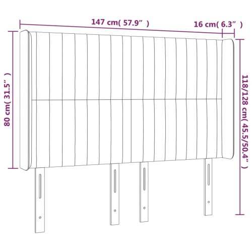 LED uzglavlje smeđesivo 147 x 16 x 118/128 cm od tkanine - Sivo-smeđa 147 x 16 x 118/128 cm 1 Cijena