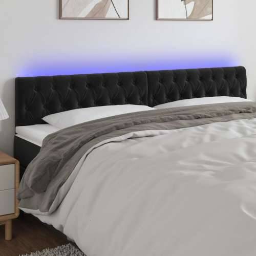 LED uzglavlje crno 180x7x78/88 cm baršunasto - Crna 180 x 7 x 78/88 cm 1 Cijena