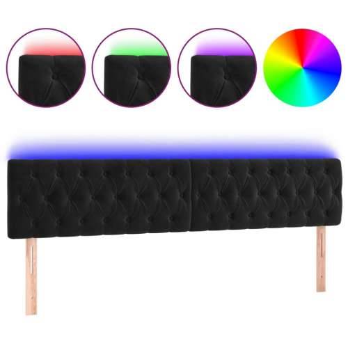 LED uzglavlje crno 180x7x78/88 cm baršunasto - Crna 180 x 7 x 78/88 cm 1 Cijena