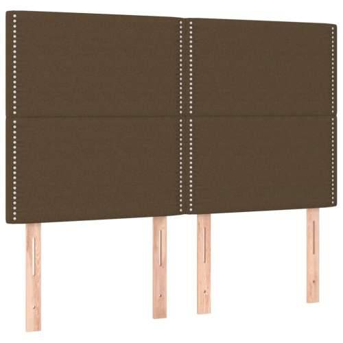 Krevet box spring s madracem LED tamnosmeđi 140x190 cm tkanina - Tamno smeđa 140 x 190 cm Obično s čavlima Cijena