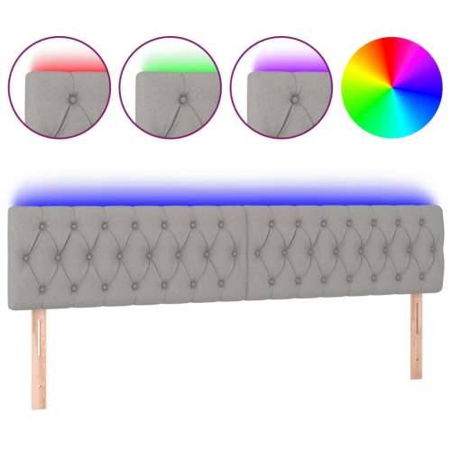 LED uzglavlje svjetlosivo 200 x 7 x 78/88 cm od tkanine - Svjetlosiva 200 x 7 x 78/88 cm 1 Cijena