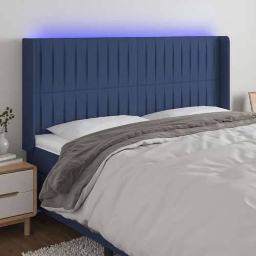 LED uzglavlje plavo 203 x 16 x 118/128 cm od tkanine - Plava 203 x 16 x 118/128 cm 1 Cijena