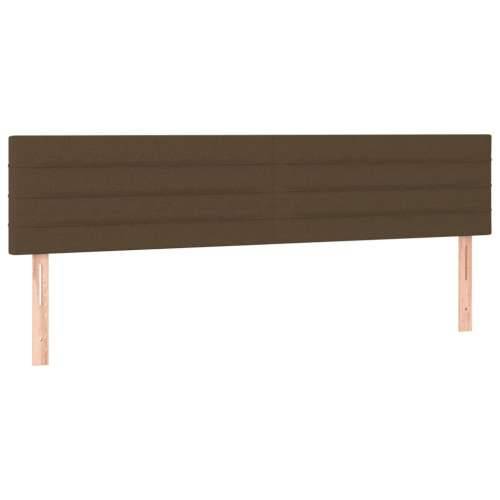 Krevet box spring s madracem LED tamnosmeđi 200x200 cm tkanina - Tamno smeđa 200 x 200 cm vodoravne pruge Cijena