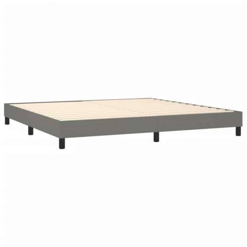 Krevet box spring s madracem LED tamnosivi 200x200 cm tkanina - Tamno siva 200 x 200 cm gumbi Cijena