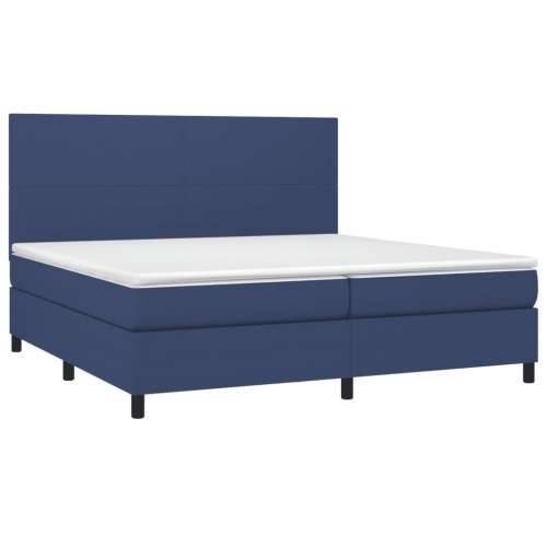 Krevet box spring s madracem LED plavi 200x200 cm od tkanine - Plava 200 x 200 cm Gladak dizajn Cijena
