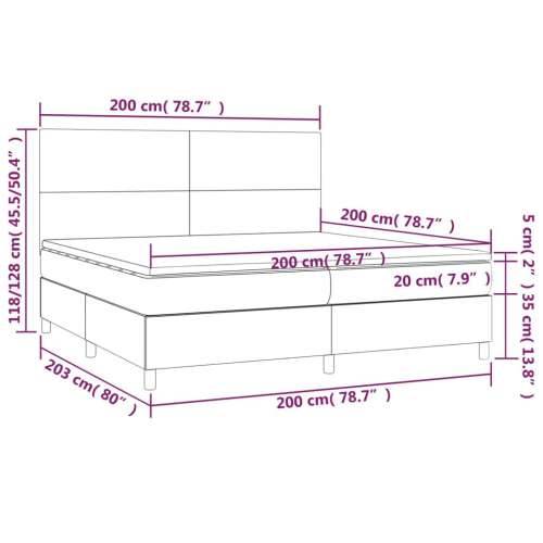Krevet box spring s madracem LED plavi 200x200 cm od tkanine - Plava 200 x 200 cm Gladak dizajn Cijena