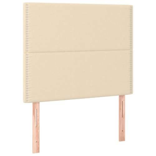 Krevet box spring s madracem LED krem 90x200 cm od tkanine - Krema 90 x 200 cm Obično s čavlima Cijena