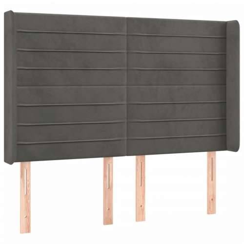LED uzglavlje tamnosivo 147x16x118/128 cm baršunasto - Tamno siva 147 x 16 x 118/128 cm 1 Cijena
