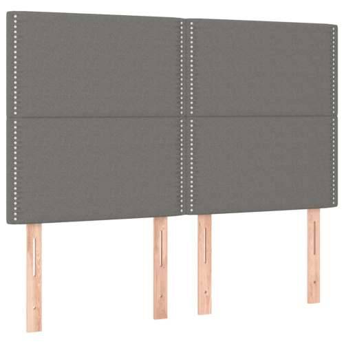Krevet box spring s madracem LED tamnosivi 140x200 cm tkanina - Tamno siva 140 x 200 cm Obično s čavlima Cijena