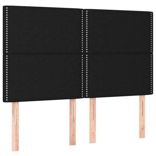 Krevet box spring s madracem LED crni 140x200 cm od tkanine - Crna 140 x 200 cm Obično s čavlima Cijena
