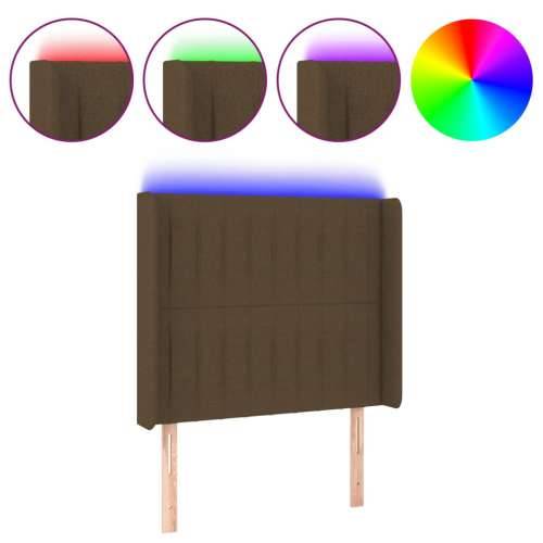 LED uzglavlje tamnosmeđe 83x16x118/128 cm od tkanine - Tamno smeđa 83 x 16 x 118/128 cm 1 Cijena