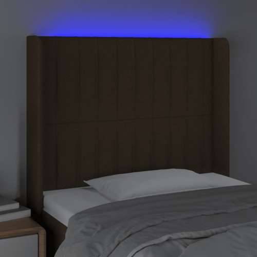 LED uzglavlje tamnosmeđe 83x16x118/128 cm od tkanine - Tamno smeđa 83 x 16 x 118/128 cm 1 Cijena