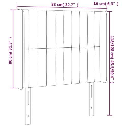 LED uzglavlje tamnosmeđe 83x16x118/128 cm od tkanine - Tamno smeđa 83 x 16 x 118/128 cm 1 Cijena
