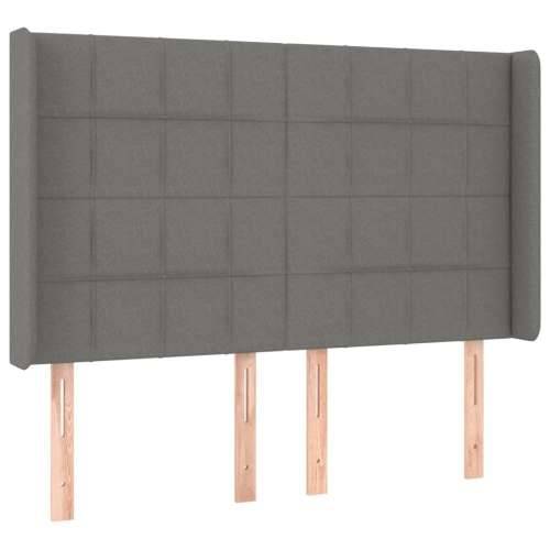Krevet box spring s madracem LED tamnosivi 140x200 cm tkanina - Tamno siva 140 x 200 cm Blok s kvadratima Cijena