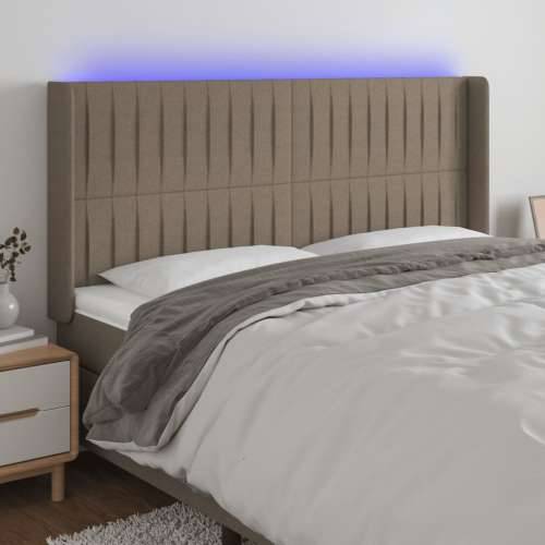 LED uzglavlje smeđesivo 163 x 16 x 118/128 cm od tkanine - Sivo-smeđa 163 x 16 x 118/128 cm 1 Cijena