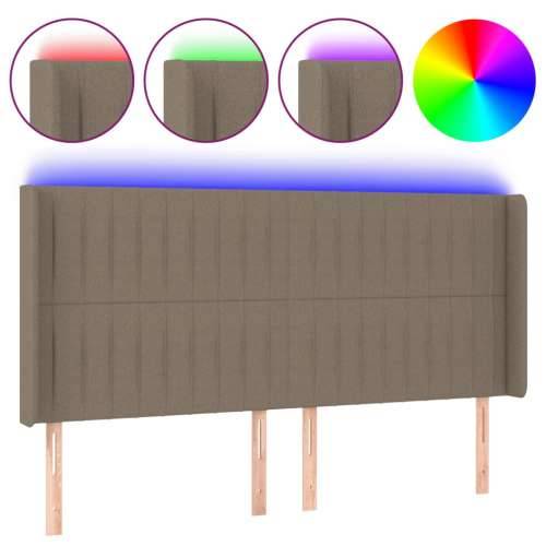 LED uzglavlje smeđesivo 163 x 16 x 118/128 cm od tkanine - Sivo-smeđa 163 x 16 x 118/128 cm 1 Cijena