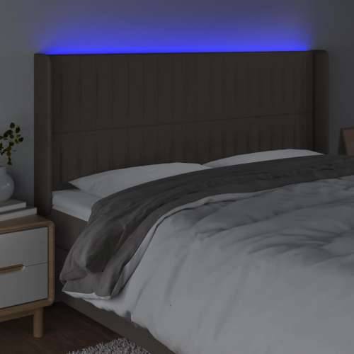 LED uzglavlje smeđesivo 163 x 16 x 118/128 cm od tkanine - Sivo-smeđa 163 x 16 x 118/128 cm 1 Cijena