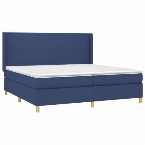 Krevet box spring s madracem LED plavi 200x200 cm od tkanine - Plava 200 x 200 cm Gladak dizajn Cijena