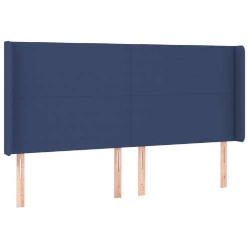 Krevet box spring s madracem LED plavi 200x200 cm od tkanine - Plava 200 x 200 cm Gladak dizajn Cijena