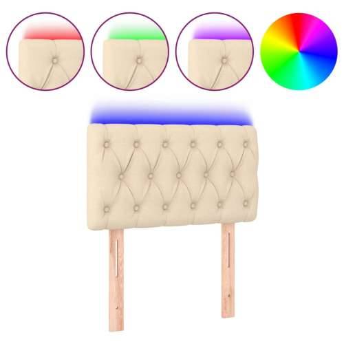LED uzglavlje krem 80 x 7 x 78/88 cm od tkanine - Krema 80 x 7 x 78/88 cm 1 Cijena