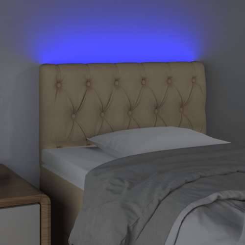 LED uzglavlje krem 80 x 7 x 78/88 cm od tkanine - Krema 80 x 7 x 78/88 cm 1 Cijena