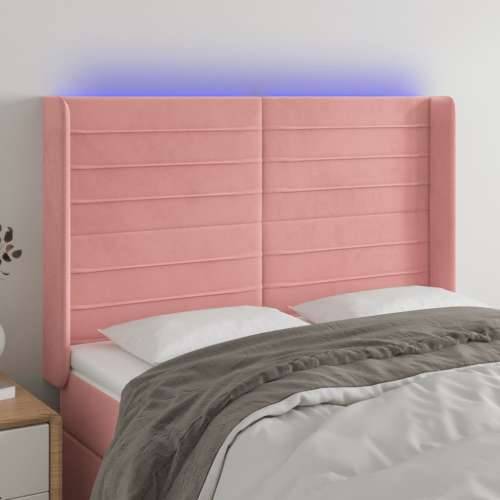 LED uzglavlje ružičasto 147x16x118/128 cm baršunasto - Ružičasta 147 x 16 x 118/128 cm 1 Cijena