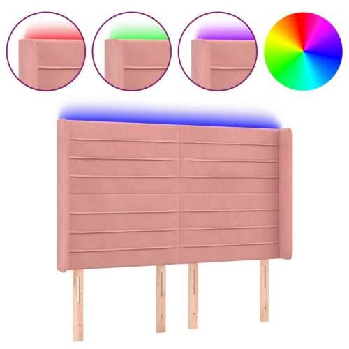 LED uzglavlje ružičasto 147x16x118/128 cm baršunasto - Ružičasta 147 x 16 x 118/128 cm 1 Cijena