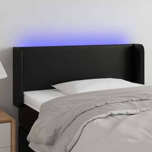LED uzglavlje crno 93x16x78/88 cm od umjetne kože - Crna 93 x 16 x 78/88 cm 1 Cijena