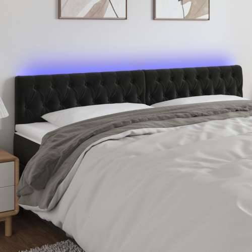 LED uzglavlje crno 200x7x78/88 cm baršunasto - Crna 200 x 7 x 78/88 cm 1 Cijena
