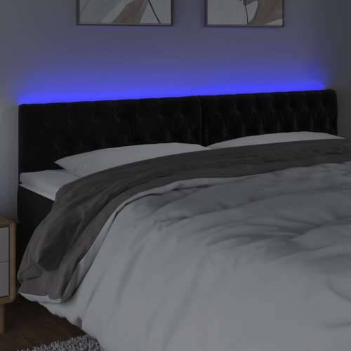 LED uzglavlje crno 200x7x78/88 cm baršunasto - Crna 200 x 7 x 78/88 cm 1 Cijena