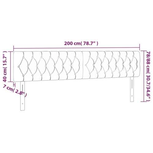 LED uzglavlje crno 200x7x78/88 cm baršunasto - Crna 200 x 7 x 78/88 cm 1 Cijena