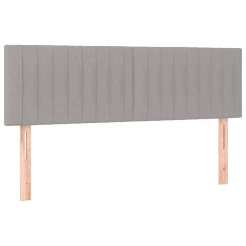 Krevet box spring s madracem LED svjetlosivi 140x190 cm tkanina - Svjetlosiva 140 x 190 cm Okomite pruge Cijena