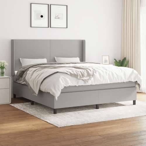 Krevet box spring s madracem svjetlosiva 160x200 cm tkanina - Svjetlosiva 160 x 200 cm Gladak dizajn Cijena